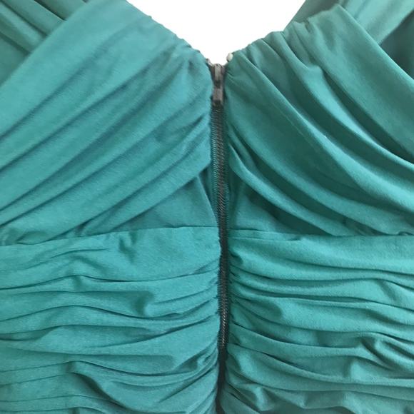 Self-Portrait Blouse Womens 10 Green Gathered Top Long Sleeves V-Neck Back Zip - Picture 8 of 12